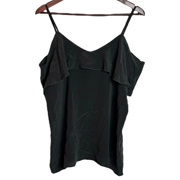 Chaser Faded Black Off The Shoulder Ruffle Detail Faded Black Retro Top Medium M - Picture 2 of 16